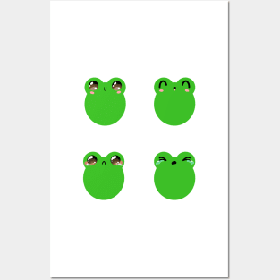 Cute frog face expressions Posters and Art